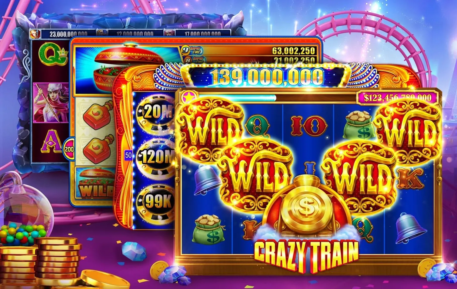 Hình ảnh ưu đãi casino trực tuyến và vòng quay miễn phí slot game